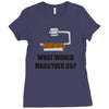 what would macgyver do tshirt funny 80s tv show tee dean richard ander Ladies Fitted T-Shirt