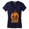 mad halloween pumpkin Women's V-Neck T-Shirt