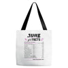 June Girl Facts Cancer Tote Bags