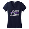 good wine good friends Women's V-Neck T-Shirt