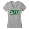 santa green glitter Women's V-Neck T-Shirt