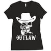 outlaw cow boy motor bike Ladies Fitted T-Shirt
