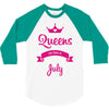 queens are born in july 3/4 Sleeve Shirt