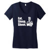 v6 eat sleep shoot Women's V-Neck T-Shirt