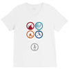 Bong Mathematics design with Earth, Fire, Air, Water and bong icons V-Neck Tee