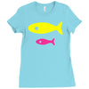 big fish little fish cardboard box Ladies Fitted T-Shirt