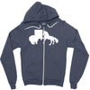 b&auml;r vs einhor  funny Zipper Hoodie
