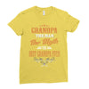 grandpa the man the myth best grandpa ever Ladies Fitted T-Shirt