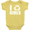 i recycle girls  funny Baby Onesie