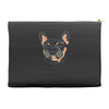 blue and tan frenchie Accessory Pouches