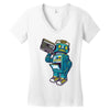 robot kicks Women's V-Neck T-Shirt