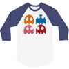 cool retro 80s pacman ghosts video games 3/4 Sleeve Shirt