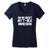 childrens ask me about my t rex flip Women's V-Neck T-Shirt