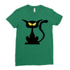 black cat Ladies Fitted T-Shirt