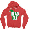christmas head elf Zipper Hoodie