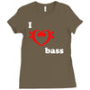 i love heart bass guitar music Ladies Fitted T-Shirt
