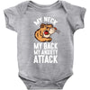 my neck my back my anxiety attack opossum guys tee Baby Bodysuit