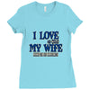 my wife lets me fishing Ladies Fitted T-Shirt