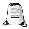 the black scotties Drawstring Bags