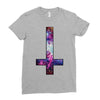 inverted galaxy cross funny  religion banter space fashion new Ladies Fitted T-Shirt