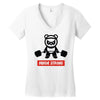 panda strong Women's V-Neck T-Shirt