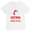 american by birth redhead by the grace of god V-Neck Tee