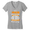 all men are created equal but only the best are born in february Women's V-Neck T-Shirt