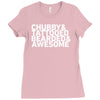 chubby tattooed bearded &amp; awesome Ladies Fitted T-Shirt