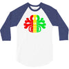 rasta skull and crossbones reggae dub club rave 3/4 Sleeve Shirt