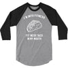 fitness fit taco in my mouth funny food eating healthy exercise gym 3/4 Sleeve Shirt