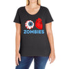 i heart zombies scary eye bloody heart halloween Ladies Curvy T-Shirt