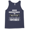 never underestimate an old man who was born in november Tank Top