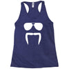aviator sunglasses horseshoe fu manchu biker mustache Racerback Tank