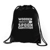 wooden spoon survivor Drawstring Bags