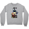 who loves pugs Crewneck Sweatshirt