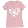 cat love paw Ladies Fitted T-Shirt