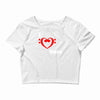 i love heart bass guitar music Crop Top