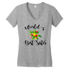 world's best sister with flowers Women's V-Neck T-Shirt
