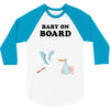 Baby On Board with Stork 3/4 Sleeve Shirt
