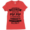 Super Cool Pop Pop Of A Freaking Awesome Granddaughter Ladies Fitted T-Shirt