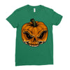 skull pumpkin Ladies Fitted T-Shirt