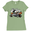 oblivious ninja trick or treat Ladies Fitted T-Shirt