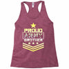 military, proud us army brother veteran u Racerback Tank