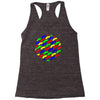 funny girly colorful patterns mustaches Racerback Tank