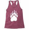 large bear paw print crew neck long sleeve Racerback Tank
