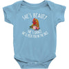 she's beauty she' grace t shirt chicken farm Baby Bodysuit
