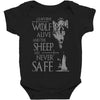 thrones wolf Baby Bodysuit