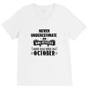 never underestimate an old man who was born in october V-Neck Tee