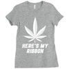 Support Lung Cancer Awareness With A White Cannabis Leaf Ladies Fitted T-Shirt