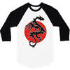 sun dragon with pearl   black red white 3/4 Sleeve Shirt